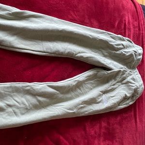 North face green fleece sweat pants